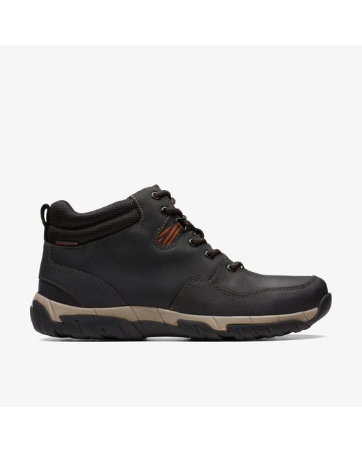 Clarks Black Walbeck Top Leather Boots for men
