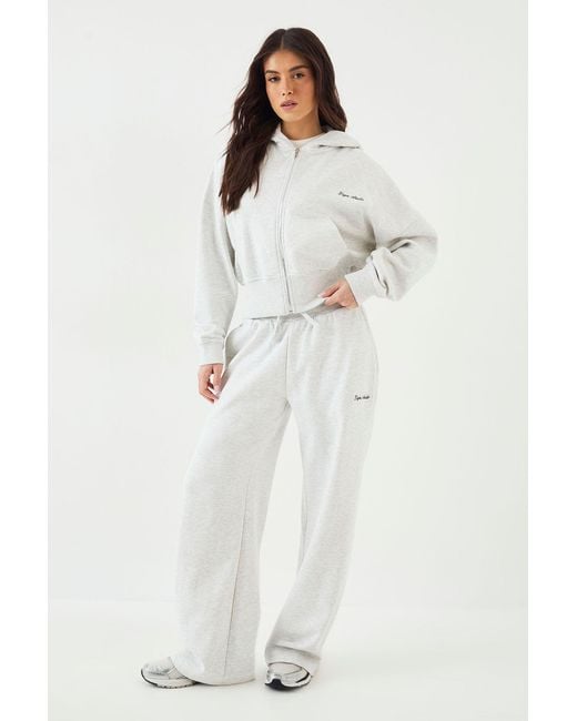 DSGN Studio White Script Embroidered Hooded Tracksuit