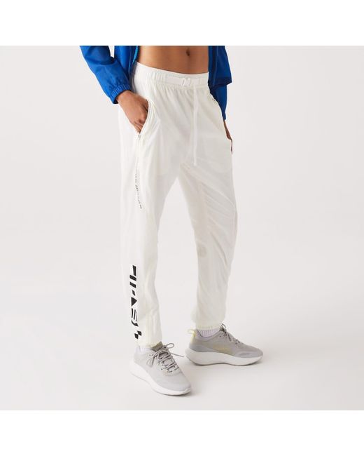 Lacoste White Nautical Print Track Pants