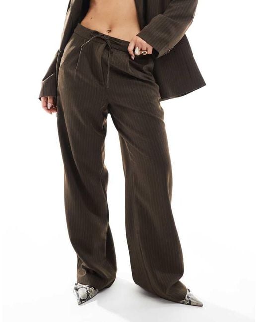 Pieces Brown Wide Leg Tailored Trousers Co-Ord