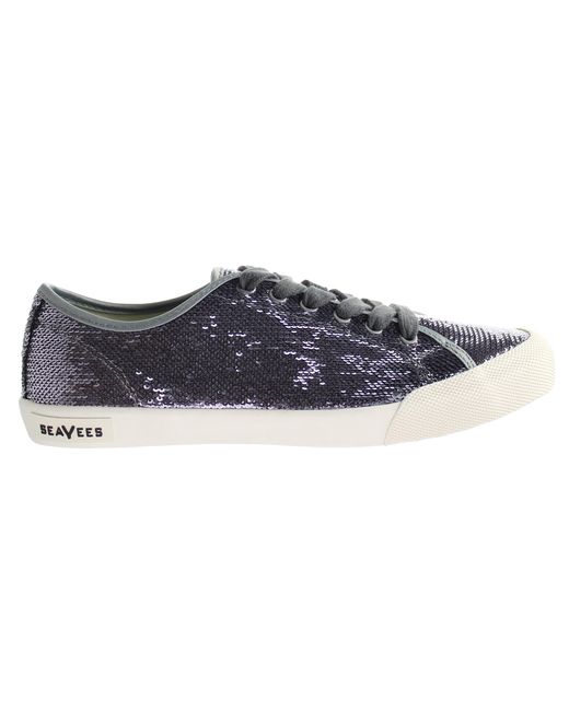 Seavees Blue Monterey Sneaker Standard Pewter Woven Sequins Shoes