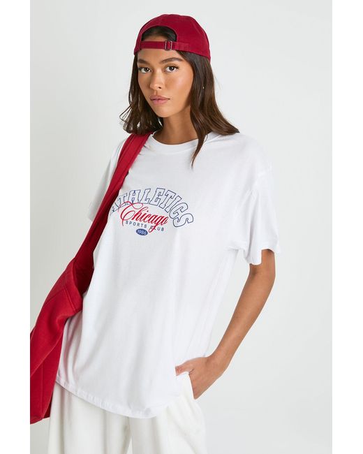 Boohoo White Chicago Athletics Printed T-Shirt
