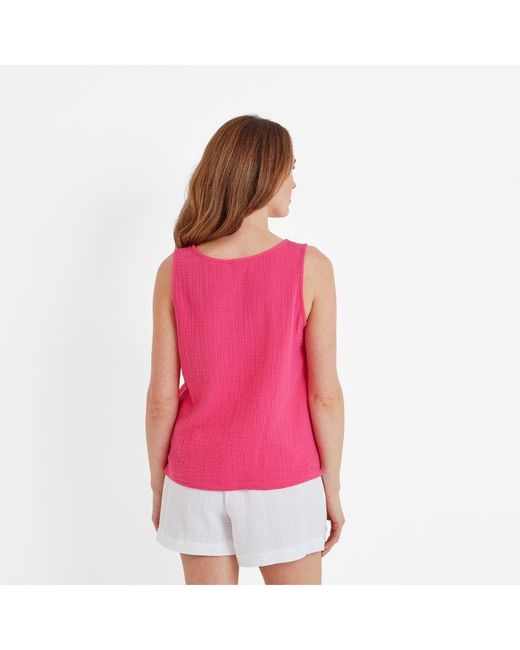 TOG24 Pink Melissa Summer Vest Hibiscus Cotton