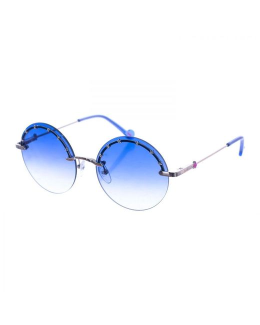 Liu Jo Metalen Zonnebril Met Ronde Vorm Lj3100s in het Blue