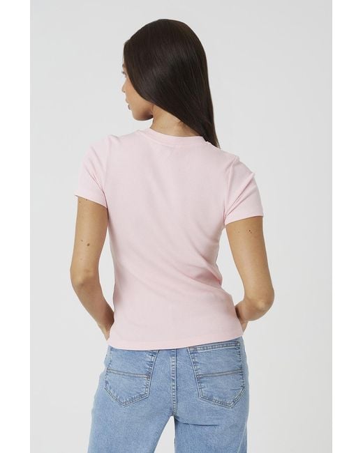 Brave Soul Blue Pale Cotton Rich Short Sleeve Button Down Top