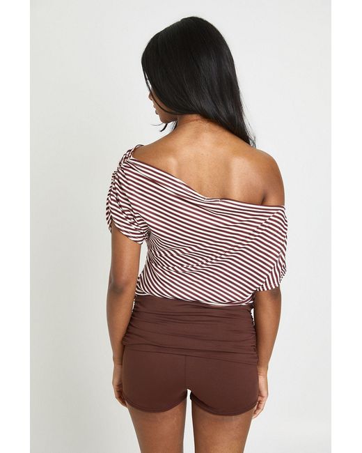 Boohoo Brown Fold Over Waist Hot Pant