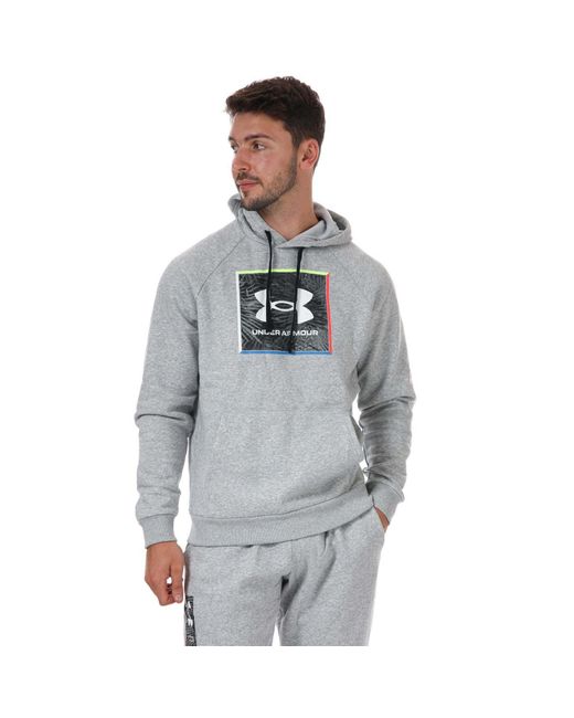 Under Armour Gray Ua Rival Fleece Graphic Hoody for men