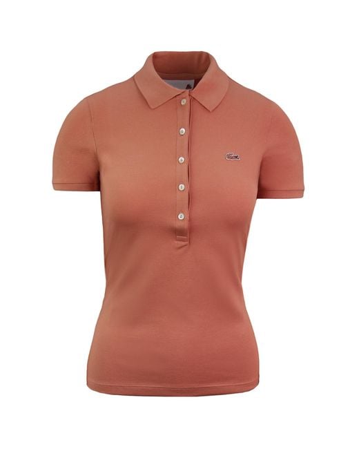 Lacoste Orange Slim Fit Polo Shirt Cotton