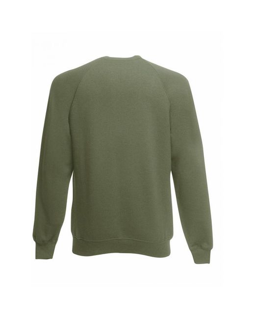 Fruit Of The Loom Green Raglan Sleeve Belcoro Sweatshirt (Classic) for men