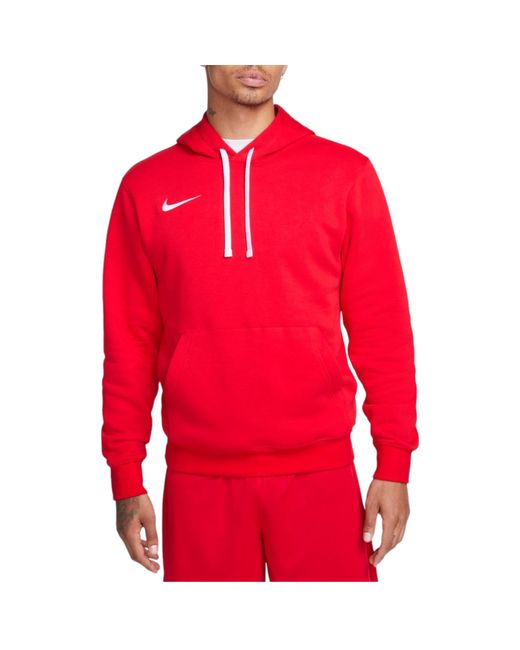 Nike Red Fleece Hoodie Long Sleeve Swoosh Pullover Soccer Hoody for men