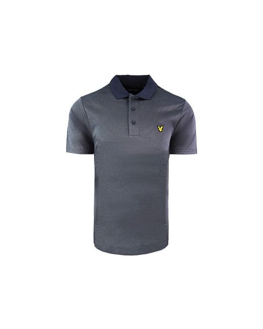 Lyle & Scott Blue Golf Microstripe Polo Shirt for men