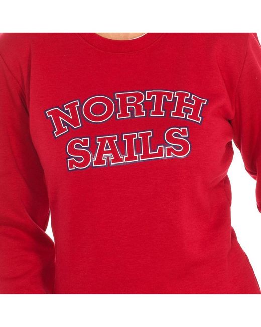North Sails Red Womenss Long-Sleeved Crew-Neck Sweatshirt 9024210