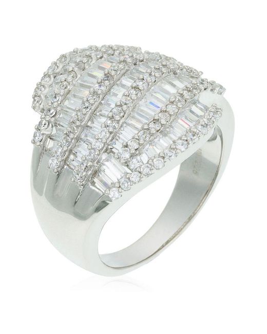 Orphelia Metallic Ladies Embellished 925 Sterling Ring