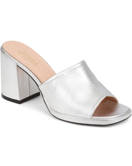 Jones Bootmaker White Gracey Heeled Mule Sandals