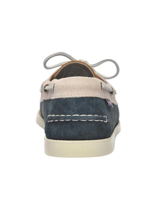Sebago Blue Portland Jib Suede Boat Shoes /Papyrus/Cuoio) for men