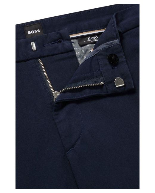 Boss Blue Kaito 1 Cotton Trousers Dark for men