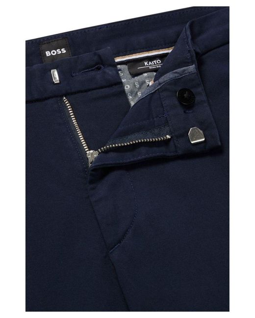 Boss Blue Hugo Boss Kaito 1 Cotton Trousers Dark for men