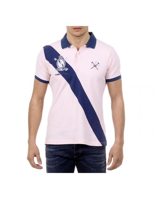 Ufford & Suffolk Polo Club Blue Short Sleeves Us004 Cotton for men