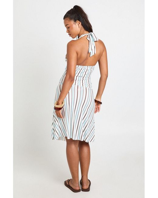 Boohoo Multicolor Striped Halterneck
