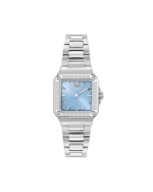Versace Blue Greca Edge Watch Ve5G00726 Stainless Steel