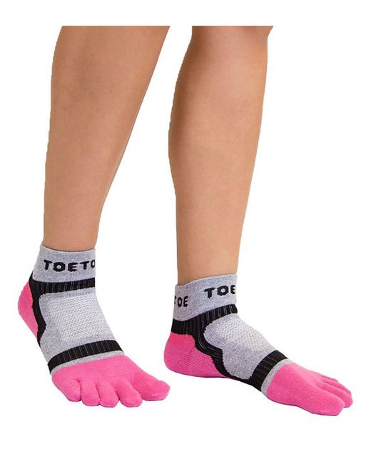 Toetoe Pink Ladies Breathable Sports Light Runner Low Cut Toe Socks for men