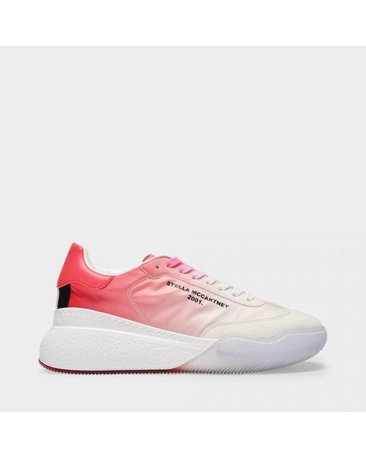 Stella McCartney Loop Sneakers In Rood Gerecycled Polyester in het Pink