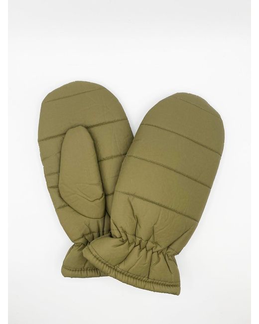 SVNX Green Quilted Mittens for men