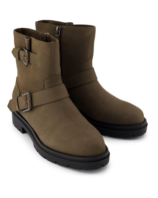 TOMS Green Ionie Moto Leather Canteen Boots