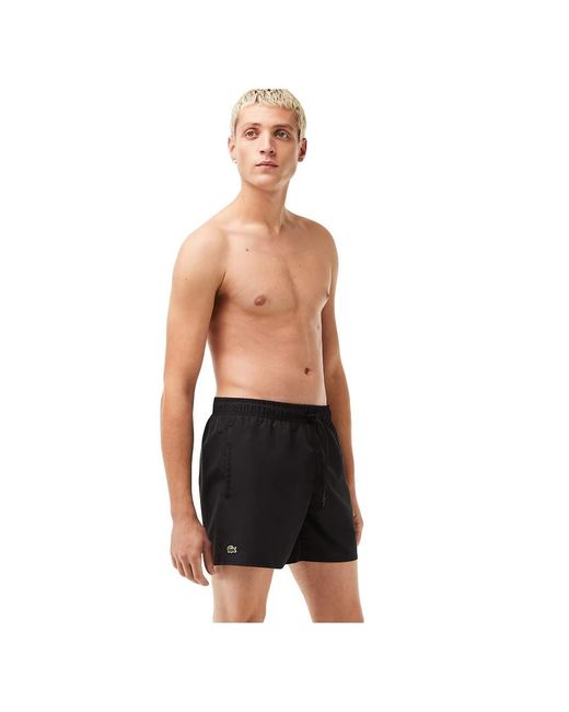 Lacoste White Swimsuit With Classic Crocodile Logo for men