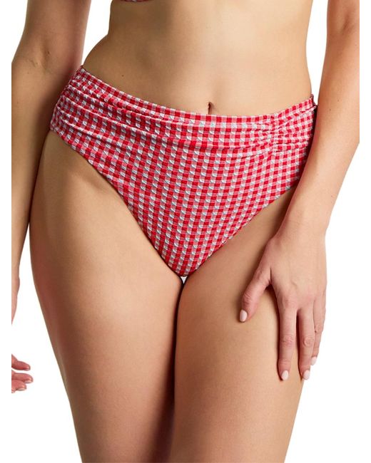 Panache Pink Gingham Midi Bikini Brief