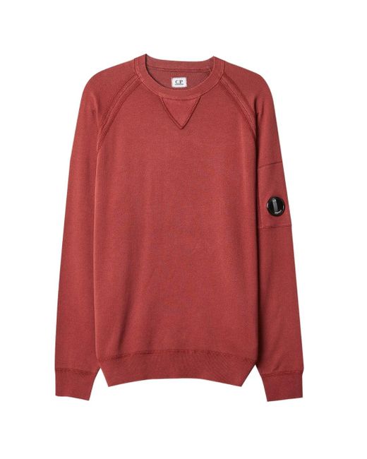 C.P. Company Light Terry Burgundy Sweatshirt in Red for Men Lyst UK