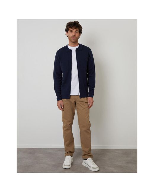 Threadbare Blue Burleigh Zp Cardi for men