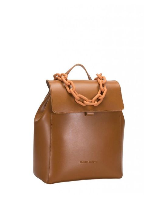 Claudia Canova Brown Sophia Chain Detail Backpack