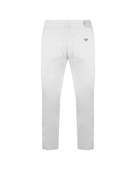 Armani White Emporio J18 Slim Fit High Waist Jeans