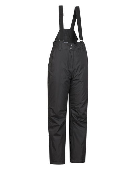 Mountain Warehouse Black 'Moon' Short Ski Pants Insulated Snowproof Elastic Waist Winter Trouser Fabric