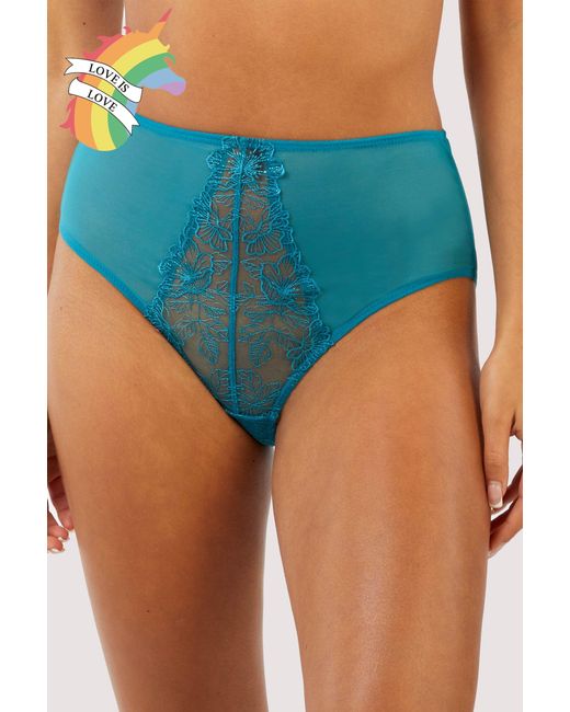 Playful Promises Blue Marsha Embroidery High Waisted Brief