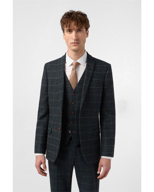 Antique Rogue Blue Long Sleeve Slim Fit Suit Jacket for men