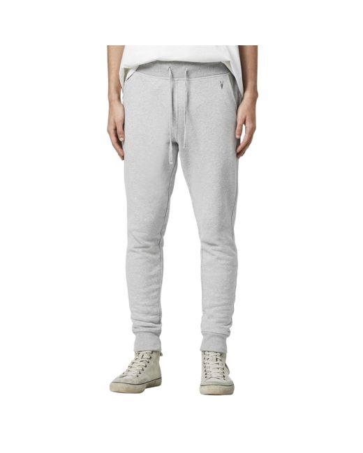 AllSaints Gray Raven Slim Fit Sweatpants Fleece Bottoms Casual Cuffed Cotton for men