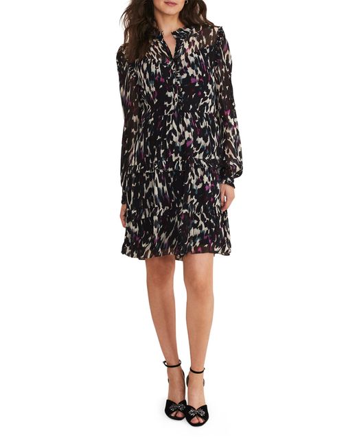 Phase Eight Black Millicent Print Tiered Dress