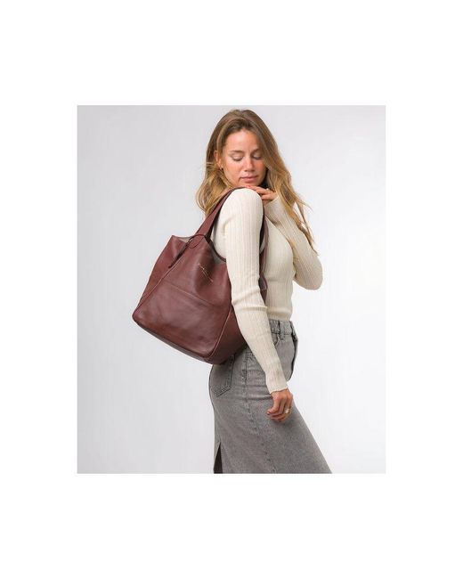 Pure Luxuries Red 'Freer' Rich Leather Tote Bag