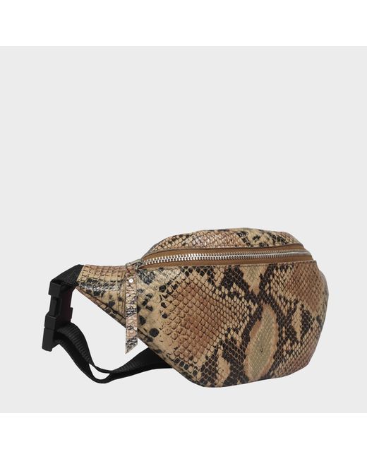 Assots London Multicolor 'noah' Tan Python Snake Leather Bum Belt Bag