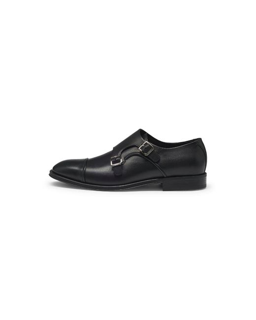 Boss Black Derrek Monk Capped Toe Block Heel Oxfords for men