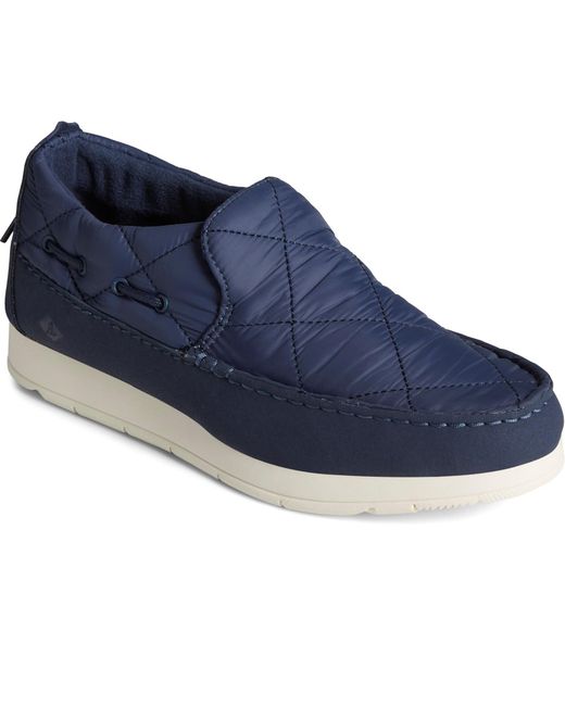 Sperry Top-Sider Blue Moc-Sider Slip On Ladies Shoes Leather