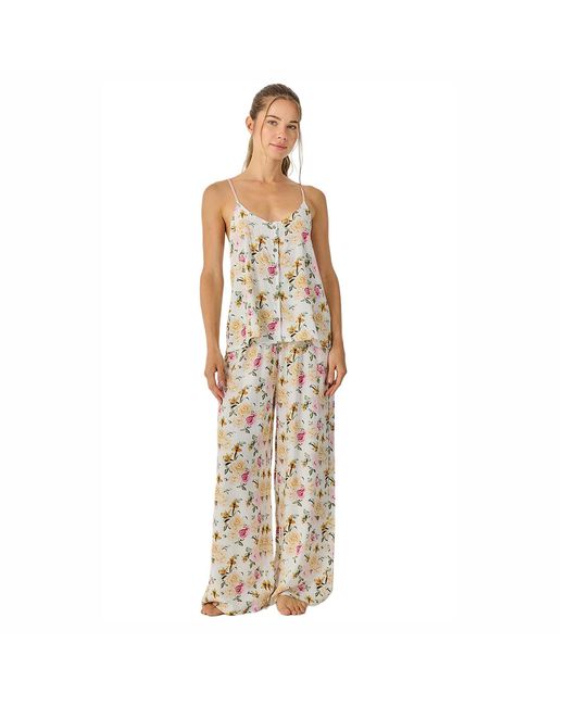 J&j Brothers Metallic Summer Pyjamas With Straps And Flowy Long Pants Jjb30