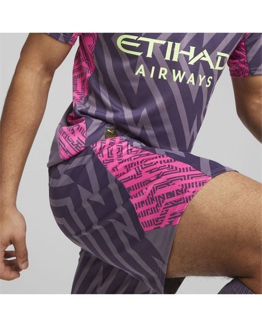 PUMA Purple Manchester City Goalkeeper Shorts for men