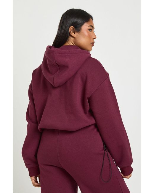 Boohoo Red Plus Toggle Oversized Hoodie
