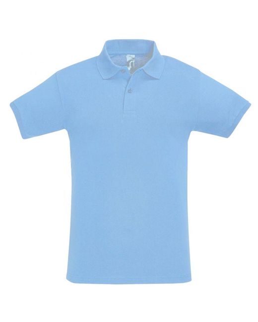 Sol's Blue Perfect Pique Short Sleeve Polo Shirt (Sky) Cotton for men