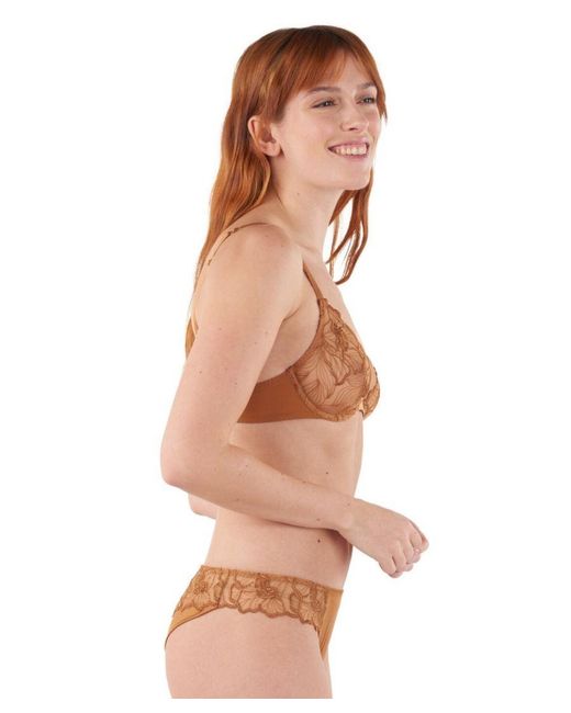 Maison Lejaby Brown Flora Full Cup Bra