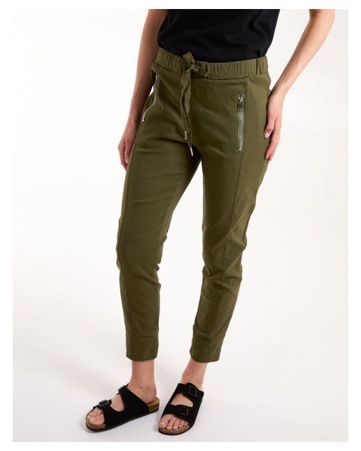 Blue Vanilla Green Zip Drawstring Trousers