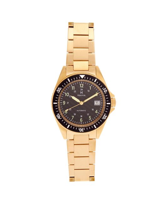 Heritor Metallic Calder Stainless Steel Watch for men